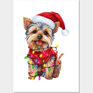 Christmas Yorkshire Terrier Posters and Art